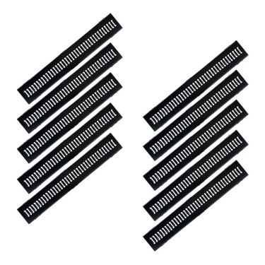 Imagem de Kit 10 Ralo Grelha GEP005X10OM Escoamento Eficiente Resistente Durável Preto Aço Galvanizado Ouro Minas 15CM 100CM