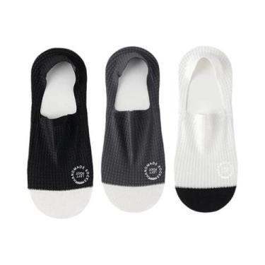 Imagem de Meias Invisíveis Masculinas De Malha Respirável, 3 Pares, Alta Qualida