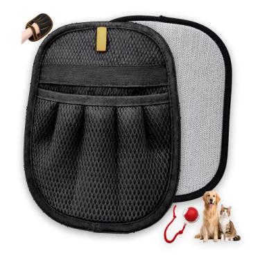 Imagem de Luva removedora de pelos de pets com cinco dedos, eletrostática e reut