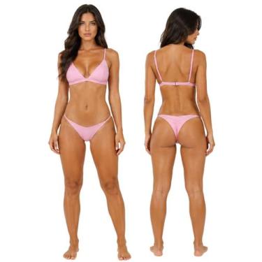 Imagem de Biquíni Feminino Aviador Com Bojo Calcinha Empina Bumbum Tira Lateral 
