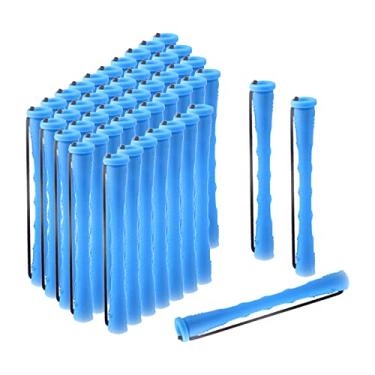 Imagem de Newmind Hastes de permanente onduladas para cabelos ondulados, pequeno, médio, grande, natural, cacheado, ondulado, estilo de cabelo, com kit de faixa de borracha, ferramentas de modelagem para cabeleireiro – 50 peças 0,9 cm
