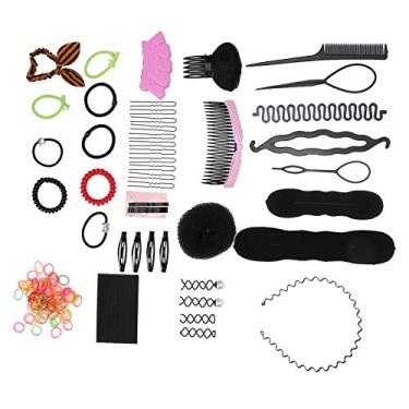 Imagem de Ferramenta de torção de cabelo, 20pcs durável e fácil de usar Ferramenta de modelagem de cabelo Conjunto de estilo de cabelo Acessório de cabelo elegante para meninas para uso diário para