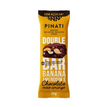 Imagem de Barra Pinati Double Bar Banana e Amendoim com Chocolate Meio Amargo Sem Açúcar 35g 35g