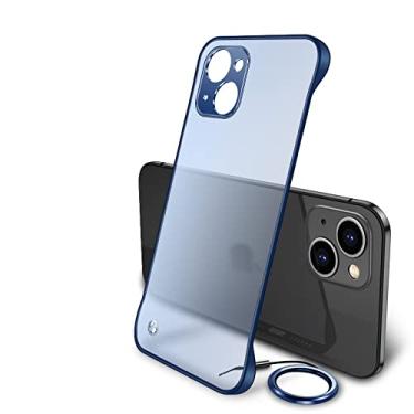 Imagem de Capa transparente sem moldura fosca ultrafina para iPhone 13 12 Mini 11 Pro XS Max XR X 7 8 Plus SE2 Capa traseira à prova de choque macia com anel, azul, para iPone SE 2020