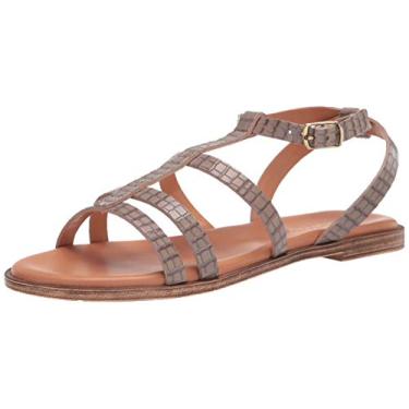 Imagem de Bella Vita Sandália feminina com tiras, Couro italiano cinza Croco, 11 Wide