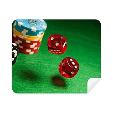 Imagem de Dice Chips Green Table Photo Phone Screen Cleaner Glasses Pano de limpeza 2 peças Tecido de camurça