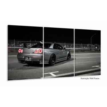 Imagem de Quadros Decorativos Carros Skyline 120x60 3 peças em Tecido