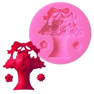 Imagem de Molde De Silicone Vaso De Rosas