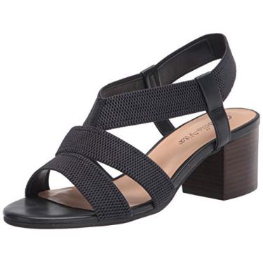 Imagem de Bella Vita Sandália feminina de salto alto, Azul marinho texturizado, 8 Narrow