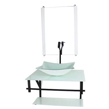 Imagem de GABINETE DE VIDRO PARA BANHEIRO 60CM AP CUBA RETANGULAR BRANCO FULL