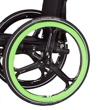 Imagem de Capas de aro de empurrar para cadeira de rodas traseira, capa de aro para cadeira de rodas antiderrapante e resistente ao desgaste, capa protetora de anel de pressão para cadeira de rodas, acessórios para melhorar a aderência e tração (60 cm, verde fluorescente)