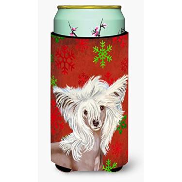 Imagem de Caroline's Treasures LH9347TBC Chinês Crested Snowflakes Holiday Christmas Tall Boy Bebidas Isolador de Bebidas Isolador Hugger, Tall Boy, Multicolorido