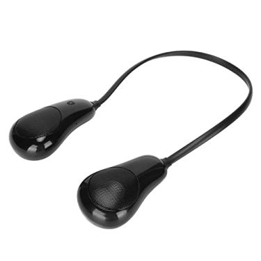 Imagem de Alto-falantes Bluetooth portáteis com fita para o pescoço, alto-falante de corpo pessoal vestível sem fio, microfone embutido, Bluetooth 5.0 leve caixa de som ao ar livre música privada(Preto)
