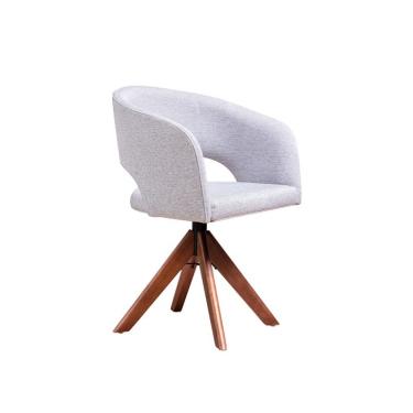 Imagem de Cadeira Giratória Poliana Off White e Madeira