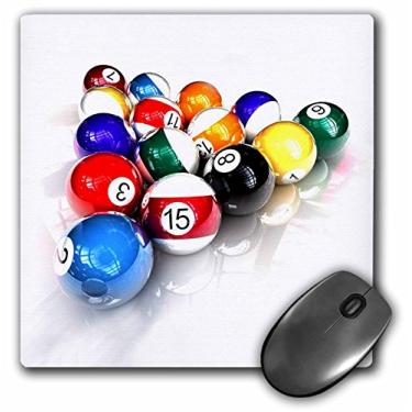 Imagem de 3dRose Mouse pad LLC 20,3 x 20,3 x 0,63 cm, bolas de bilhar para piscina (mp_3318_1)