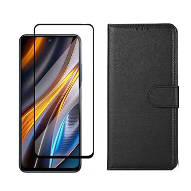 Imagem de Kit Capa Carteira Flip + Película Vidro 3d 9D Compatível Xiaomi Poco X4 Pro 5G (X4 Pro 5G)