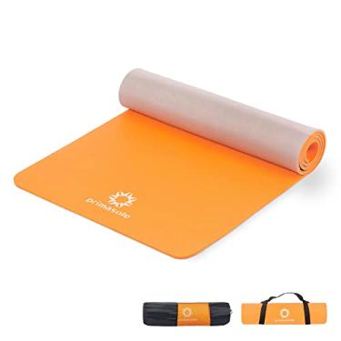 Imagem de PRIMASOLE Tapete de ioga ecológico 1/2" (10 mm) antiderrapante Yoga Pilates Fitness em casa e academia, cor dupla, coral, vermelho/cinza. PSS91NH075A