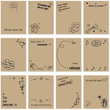 Imagem de Geyee 12 peças de notas adesivas 7,5 x 10,2 cm, blocos motivacionais de notas autoadesivas para escritório, escola, 30 folhas cada