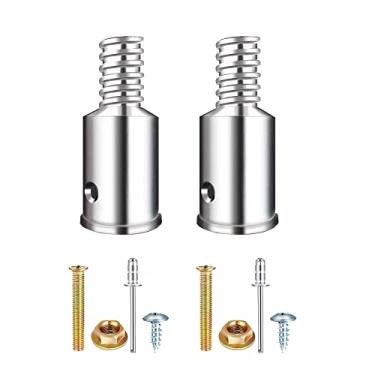 Imagem de 2 peças de substituição de ponta rosqueada - Kit de reparo de ponta ultra rosqueada - Pontas de cabo rosqueadas de metal para mastros de madeira ou metal de 2,54 cm adaptador de haste de extensão de substituição