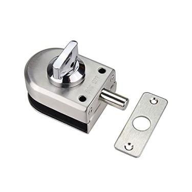 Imagem de Spotact Fechadura de vidro de aço inoxidável 304, trava de piso de portão deslizante, parafuso único, sem chave, adequado para 10-12 mm de espessura, fechaduras de segurança antirroubo para banheiro