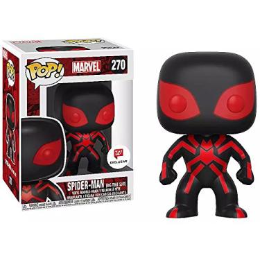 Imagem de Funko Traje do Homem-Aranha do Grande Tempo (Exclusivo do Walgreens): Homem-Aranha x POP! Boneco de vinil Marvel e 1 pacote de protetor gráfico de plástico PET compatível [#270/25862 - B]