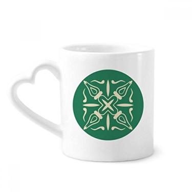 Imagem de Talavera Style Caneca com estampa decorativa verde café cerâmica copo de coração de vidro