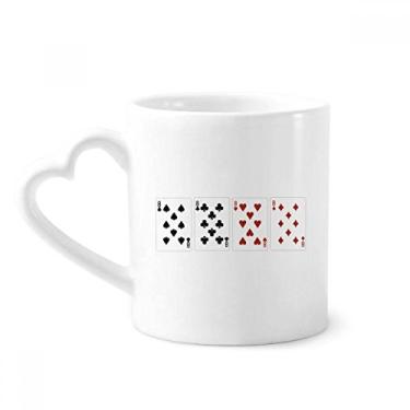 Imagem de Caneca com estampa de clube de diamantes 8 corações espadas copo de coração de vidro de cerâmica