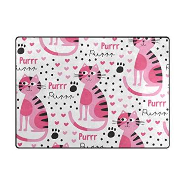 Imagem de My Little Nest Tapete de área rosa gato leve antiderrapante tapete macio 12 cm x 177 cm, esponja de memória interior decoração externa tapete para sala de jantar quarto escritório cozinha