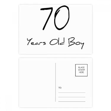 Imagem de 70 anos menino idade antigo conjunto de cartão postal aniversário correio cartão de agradecimento