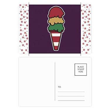 Imagem de Três camadas sabor doce sorvete Natal flor celebração cartão postal bênção postal