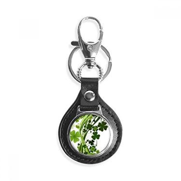 Imagem de Clover Tree Ireland St.Patrick's Day Chaveiro de couro metal chaveiro de carro presente, Multicor