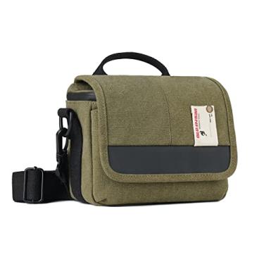 Imagem de Besnfoto Bolsa tiracolo pequena para câmera, bolsa de ombro à prova d'água, de lona fofa, compacta, bolsa mensageiro para câmera DSLR sem espelho, SLR mulheres e homens