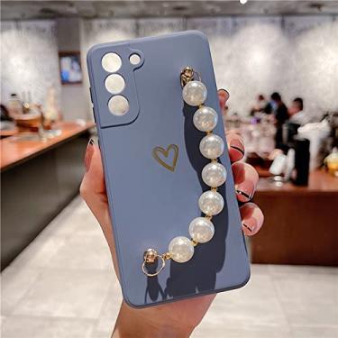 Imagem de Capa de telefone de pulseira de pérola para Samsung S22 Note 20 Ultra S21 Plus S20 FE A52 A72 A12 A42 A32 A51 A71 Glitter Love capa de silicone, cinza, para A30S
