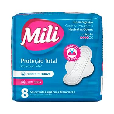 Imagem de Absorvente Mili Proteção Total Suave C/Abas – 8 Unidades