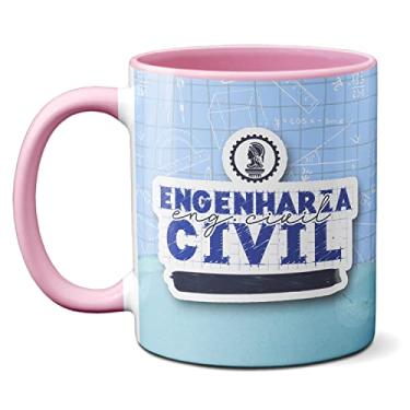 Imagem de Caneca Engenharia Civil Quis Abalar Minha Estrutura Logo Eu (Rosa)