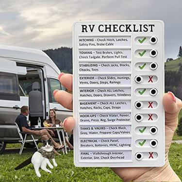 Imagem de Acessórios de decoração de lista de verificação de RV Placa de plástico portátil, Lista de verificação de assuntos diários reutilizável com botão deslizante - Bloco de planejamento de tarefas diárias e fabricante de listas