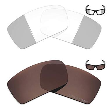 Imagem de 2 pares de lentes de reposição para óculos de sol Oakley Gascan – Cinza Eclipse fotocromático/bronze marrom