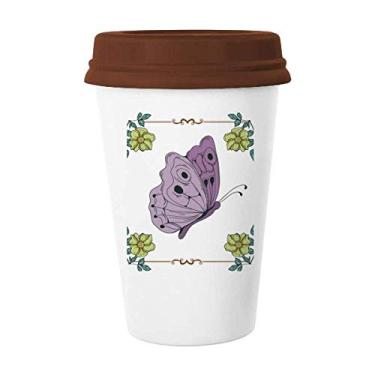 Imagem de Borboleta roxa com citação Caneca de café Copo de cerâmica Copo de cerâmica