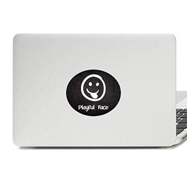 Imagem de Adesivo de vinil branco divertido lindo chat Happy Vinyl Emblema gráfico laptop adesivo adesivo para notebook