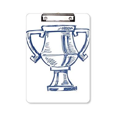 Imagem de Prancheta azul de troféu de campeonato de futebol A4