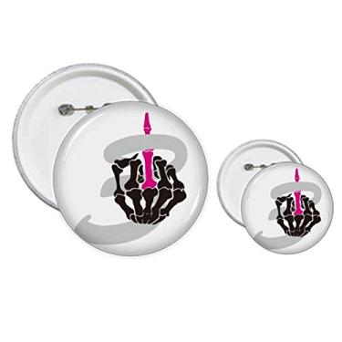 Imagem de Dedo de osso dedo médio emoção pinos distintivo design kit artesanato