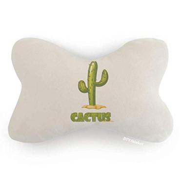 Imagem de DIYthinker Almofada de apoio para pescoço de carro com planta verde para suculentas de cacto