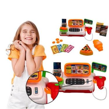 Imagem de Mini Caixa Registradora Infantil Brinquedo Menino Máquina Criança Aces