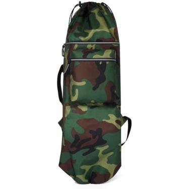 Imagem de Mochilas De Skate À Prova D'água Para Homens Com 2 Alças De Ombro Ajustáveis ​​Alças Dobráveis ​​Estojo De Skate Portátil Universal Street Trend Skate Carry Bags Para Viagens,camuflagem Verde,Pequ