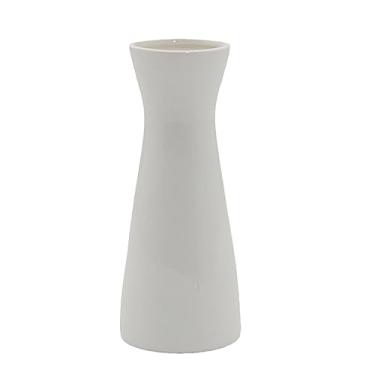 Imagem de ZHDOKA Vaso de cerâmica alto de 3,5 pol. Moderno e minimalista pequeno vaso Boho nórdico elegante vaso de botões decorativo arranjo de flores vaso de flores para lareira quarto sala de(Branco)
