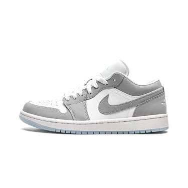 Imagem de Nike T nis de basquete feminino Air Jordan 1 Low UNC, Branco/cinza lobo - alum nio, 9.5