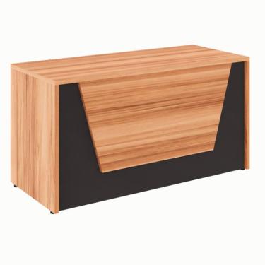 Imagem de Balcão de Atendimento Recepção Nogal Sevilha e Preto 74x140 cm