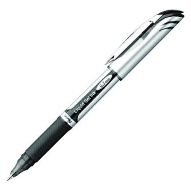 Imagem de Caneta esferográfica Pentel Energel Xm, média, ponta de metal 0,7 mm preta Ref BL57-A [pacote com 12]