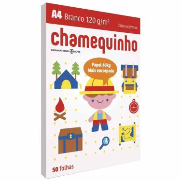 Imagem de Papel chamequinho sulfite A4 40KG 120GR branco / C/50FL / chamex