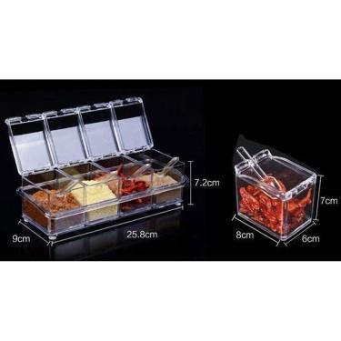 Imagem de Porta Condimento Organizador Tempero Acrílico Para Cozinha